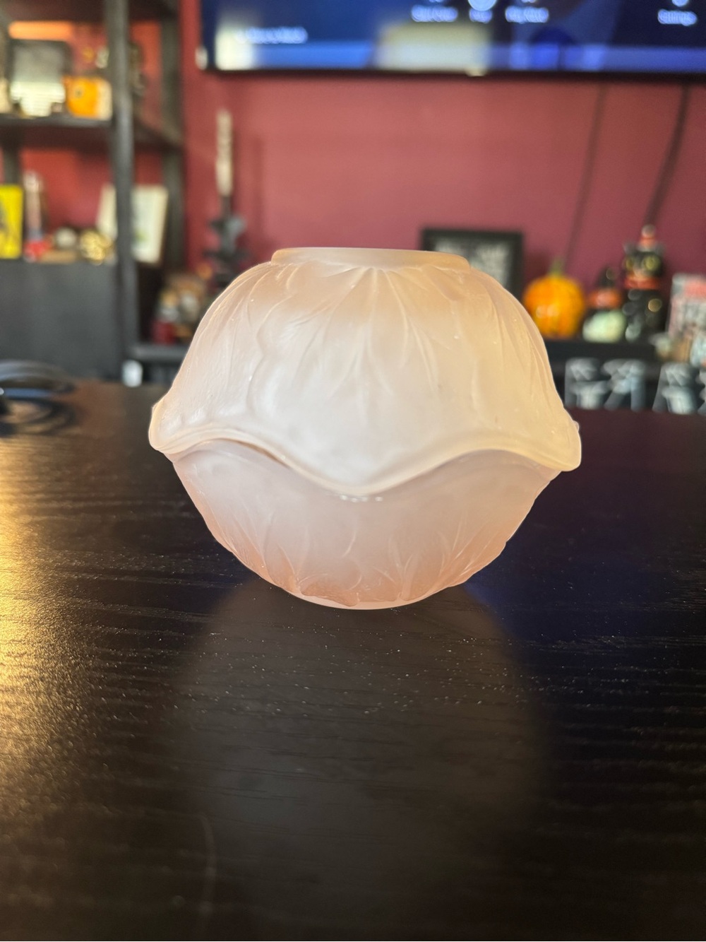 Indiana Pebble Leaf Frosted Pink Fairy Lamp